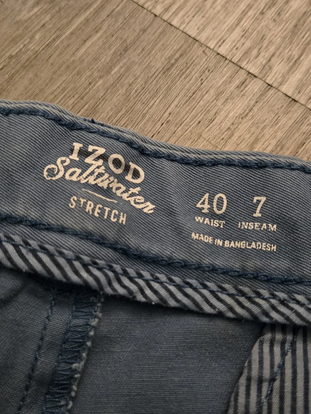IZOD Men's Blue Flat Front Chino Shorts Size 40 (7